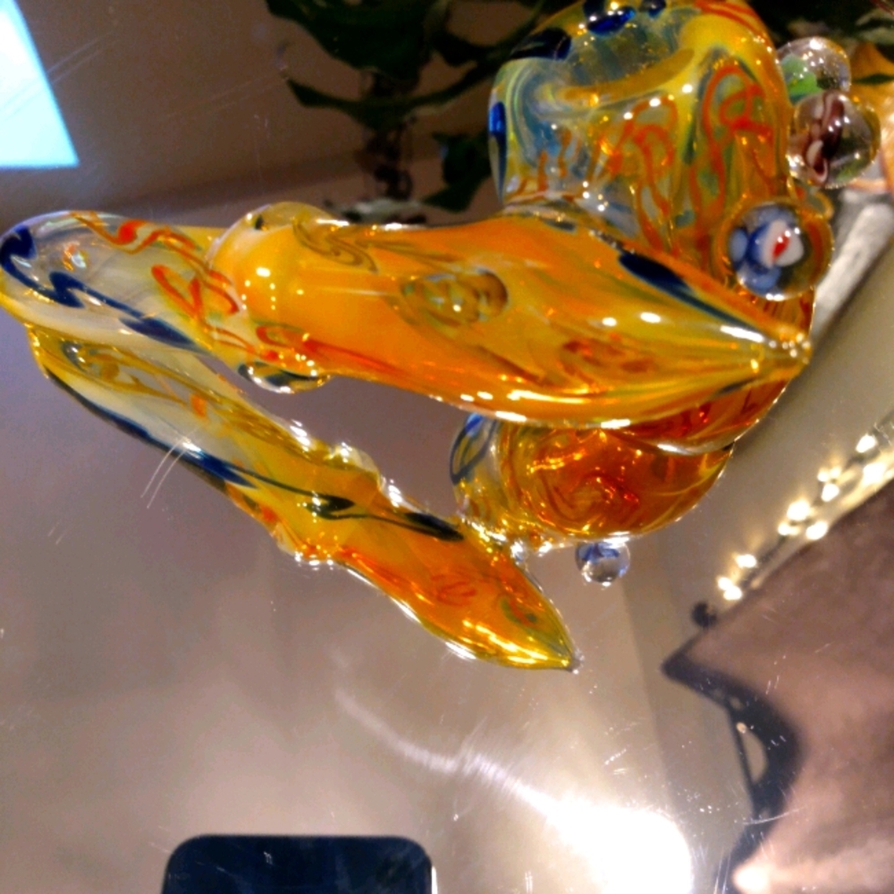 Triple blown Glass sidecar with millefiore
